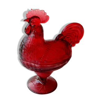 Old candy or sugar maker in red glass