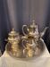 Antique 4-piece tea service silver metal louis xv style godron decor