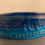 Italian blue ceramic ashtray, design Aldo Londi for Bitossi, 1960