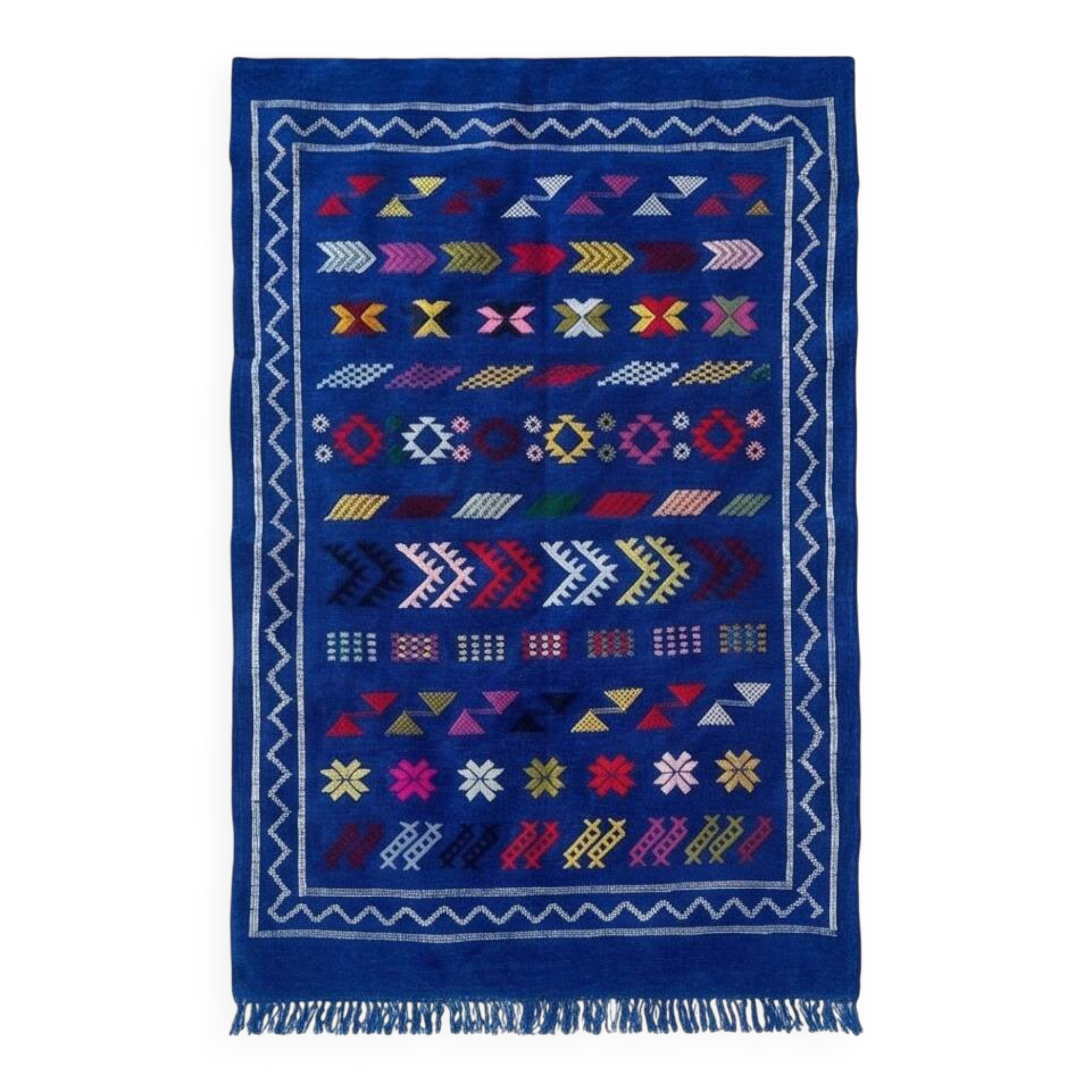 Small Moroccan Sabra rug blue 100x150 cm