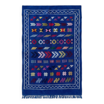Small Moroccan Sabra rug blue 100x150 cm