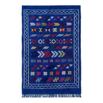 Small Moroccan Sabra rug blue 100x150 cm