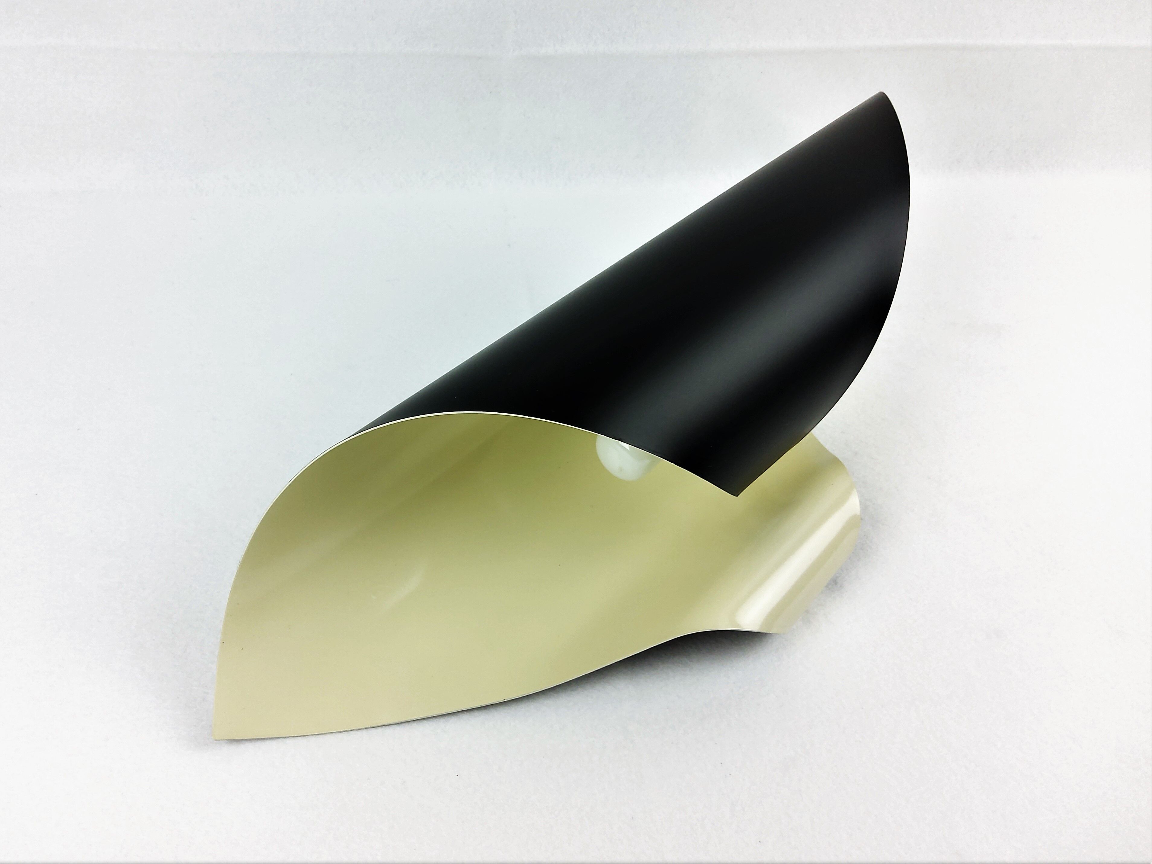 Black coiled metal spiral sconce 1960