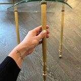 1960s designer glass and metal sofa end table