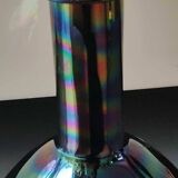 Murano Iridescent ball vase/With iridescent reflections. Mary line. Dim 20 x 10 cm