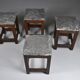 Tabourets vintage en pierre et bois x 4