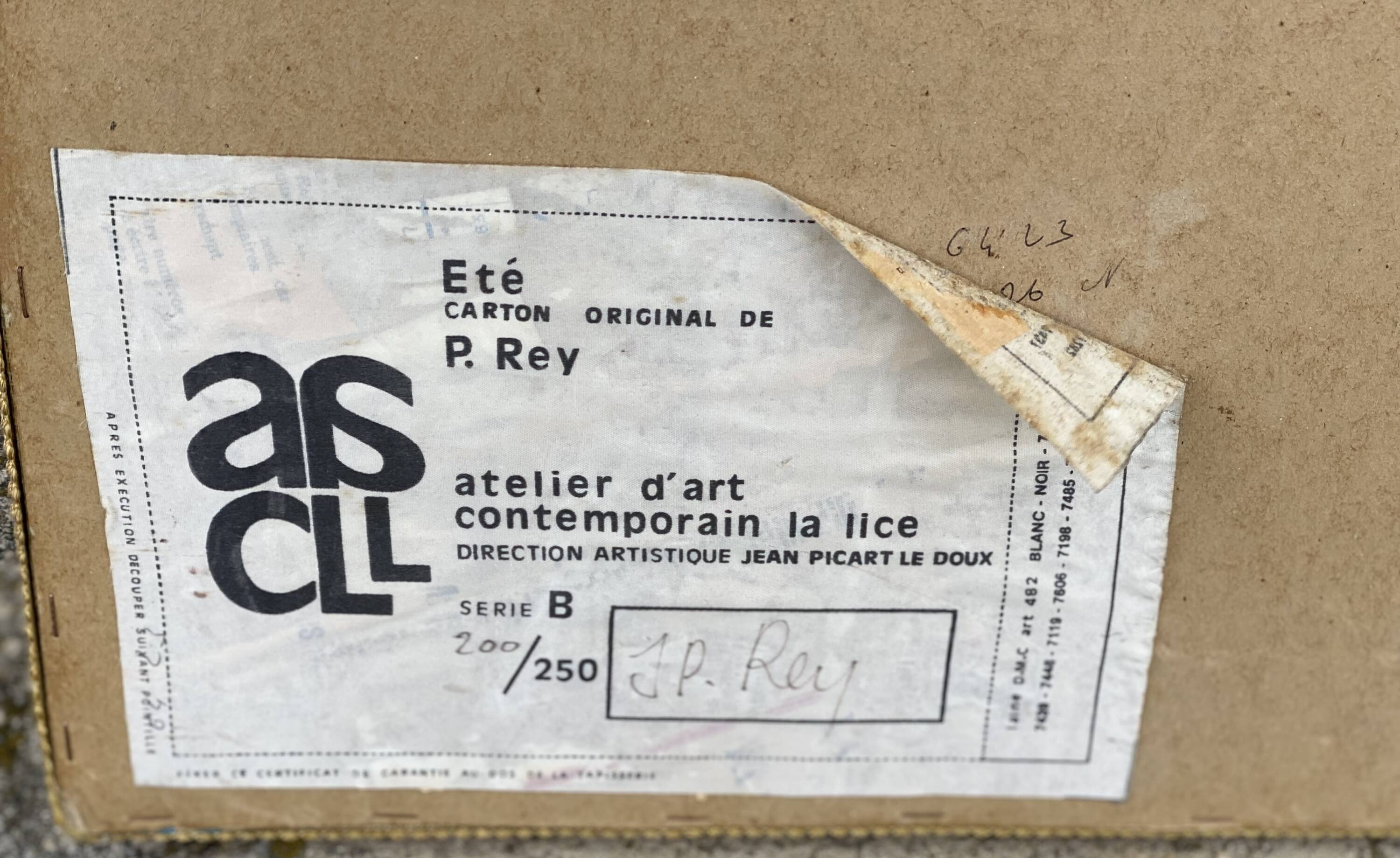 Canevas vintage 1970 signé J. Rey, atelier Jean Picart Le Doux, tirage limité