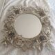 Wrought iron mirror. Grape leaf decoration.