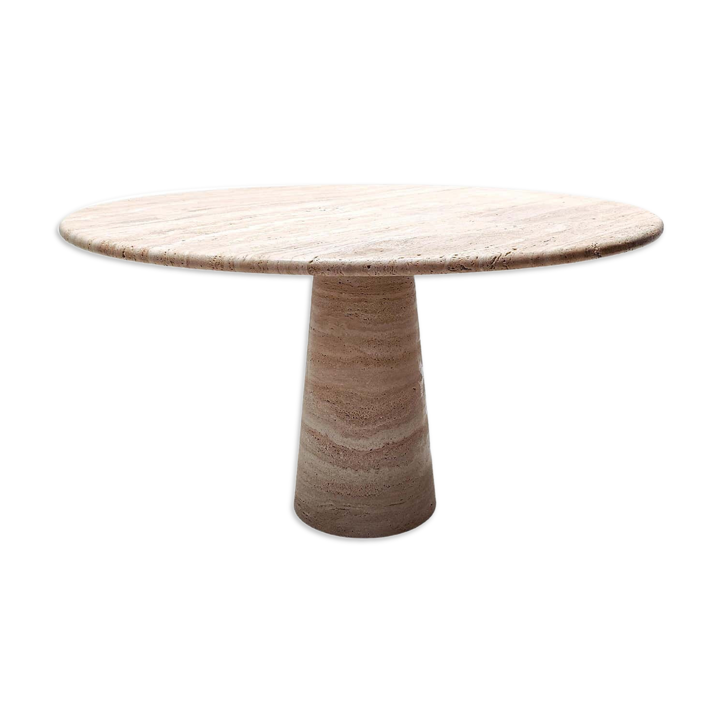 Contemporary Italian Travertine Dining Table in Beige