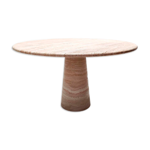 Table à manger italienne contemporaine en travertin en beige