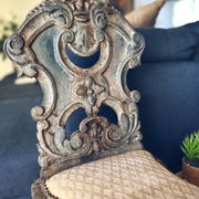 Pair of Louis XIII style chairs in patinated solid oak – piece