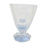 Vase art déco  en verre taillé