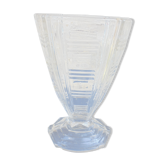 Vase art déco  en verre taillé