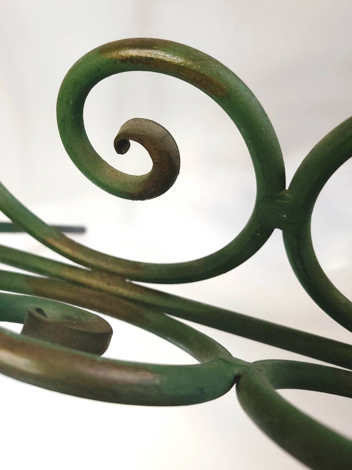 Vintage wrought iron magazine rack – handcrafted scrolls –