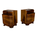 1940s pair of Art Deco bedside tables, Czechoslovakia