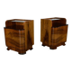 1940s pair of Art Deco bedside tables, Czechoslovakia