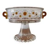 Coupe sur pied verre cristallin années 60