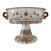 Coupe sur pied verre cristallin années 60