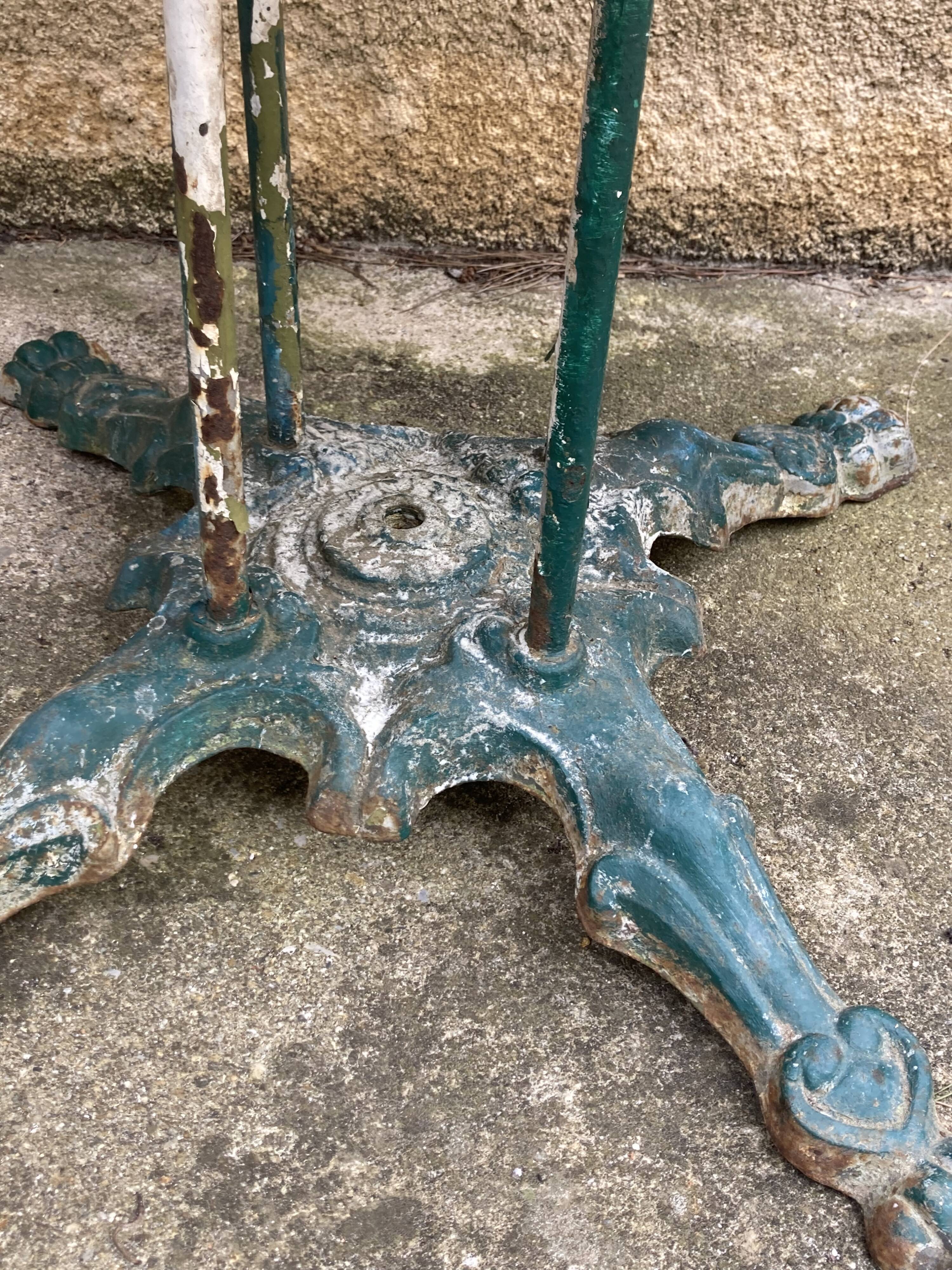 Old wrought iron garden table