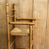 Mulched high chair, turned wood