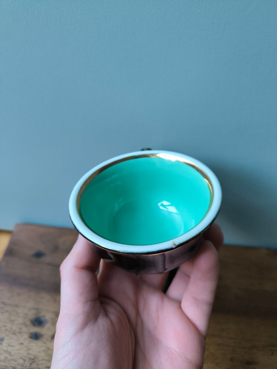 Set of 2 vintage bar coffee cups Leveille Mabit Paris black pink v