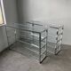 Pair of chrome and glass shelves from the 70s