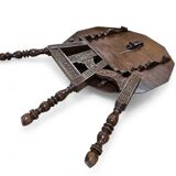 Antique tripot carved folding table / Netherlands / oak / 19th century circa 1880