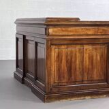 Bureau du début siècle style Victorien en bois et feutre vert anglais Maison Briotet