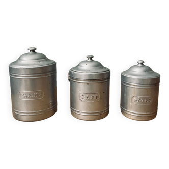 Pots à épices vintage en aluminium