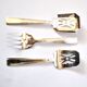 Set of 3 modernist 1950s dessert cutlery in silver by RENEKA.