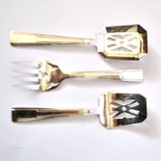 Lot de 3 couverts à mignardise dessert en argenterie moderniste 1950 RENEKA