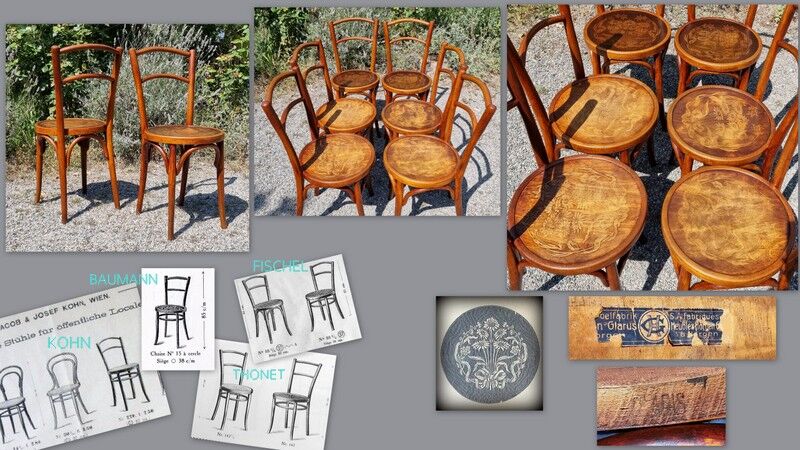 6 Horgen-Glarus bistro chairs 20s