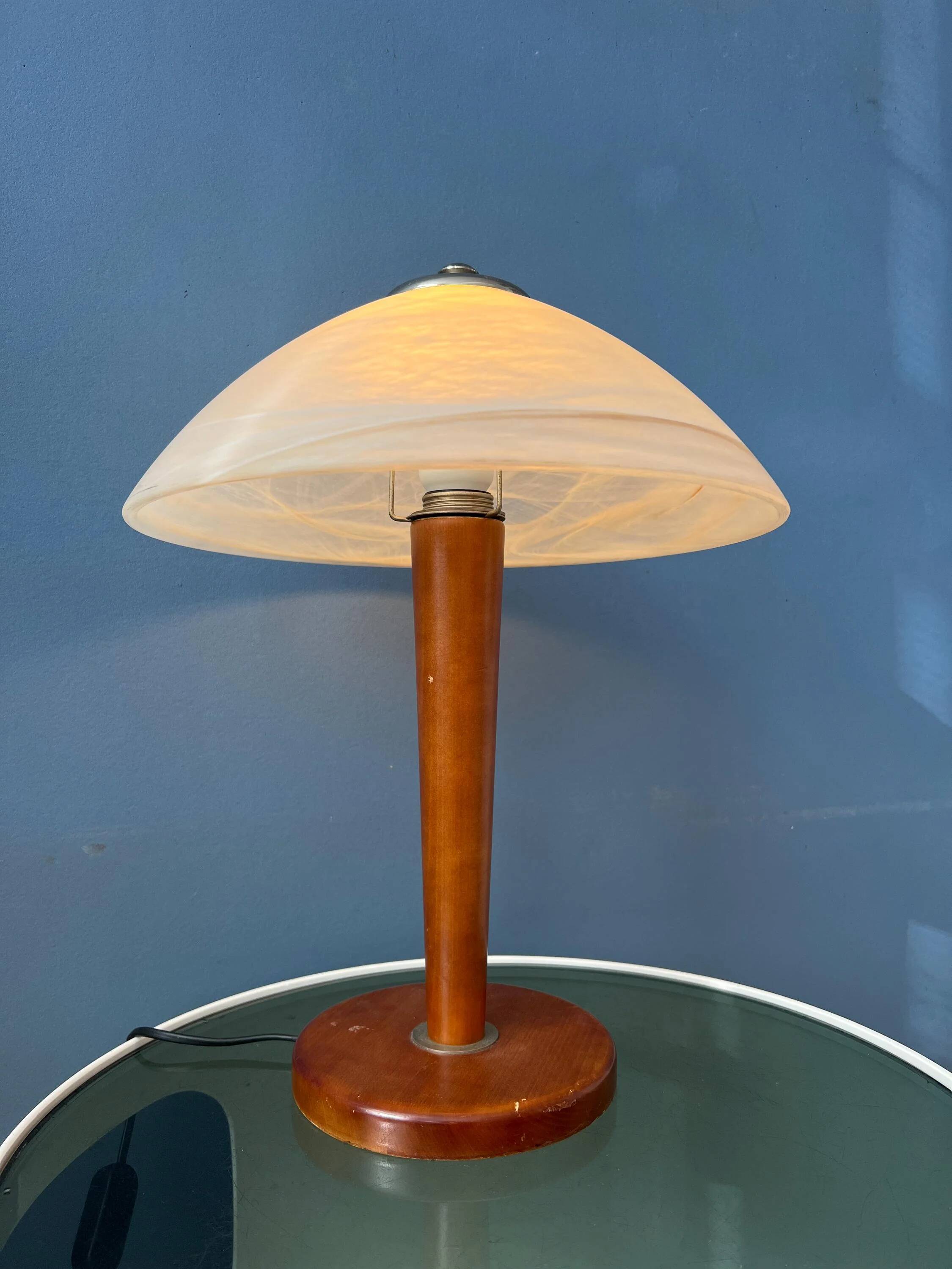 Lampe de table champignon post-moderne - lampe de table en verre Art nouveau