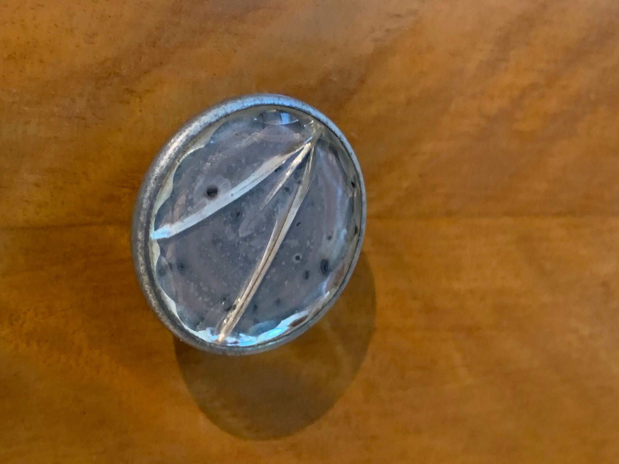 Pair of art deco bedsides in lemon tree magnifying glass