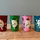 Set of 4 hand-painted stainless steel cups