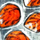 Hand-painted oyster and shellfish presentation plate from Pornic.