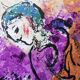 Marc chagall : l'ecuyère au cheval rouge - lithographie originale