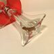 Vintage crystal lamp base with red pleated organza ribbon shade 1940