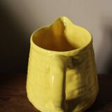 Digoin Sarreguemines yellow earthenware pitcher