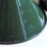 Ancienne suspension en tôle émaillée d'atelier - monte et baisse