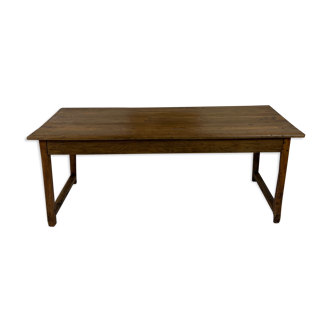 Nineteenth century farmhouse table, in oak and cherry