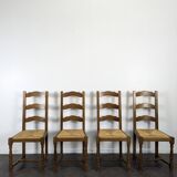 Set of 4 rush-seated chairs