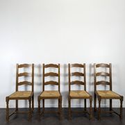 Set of 4 rush-seated chairs