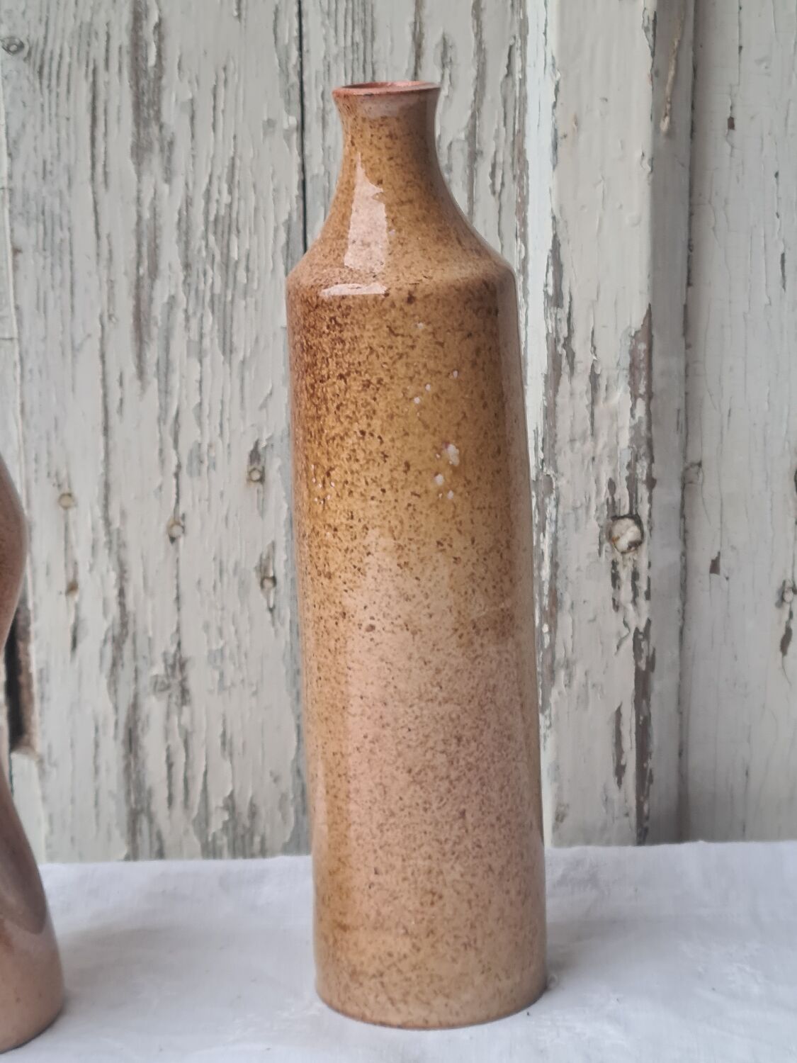 Two bottles glazed terracotta sculpture