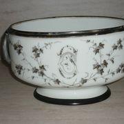 Painted porcelain planter and pot signed P. AGIN