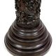 Important high Asian column / saddle in carved wood, circa 1880, Indochina