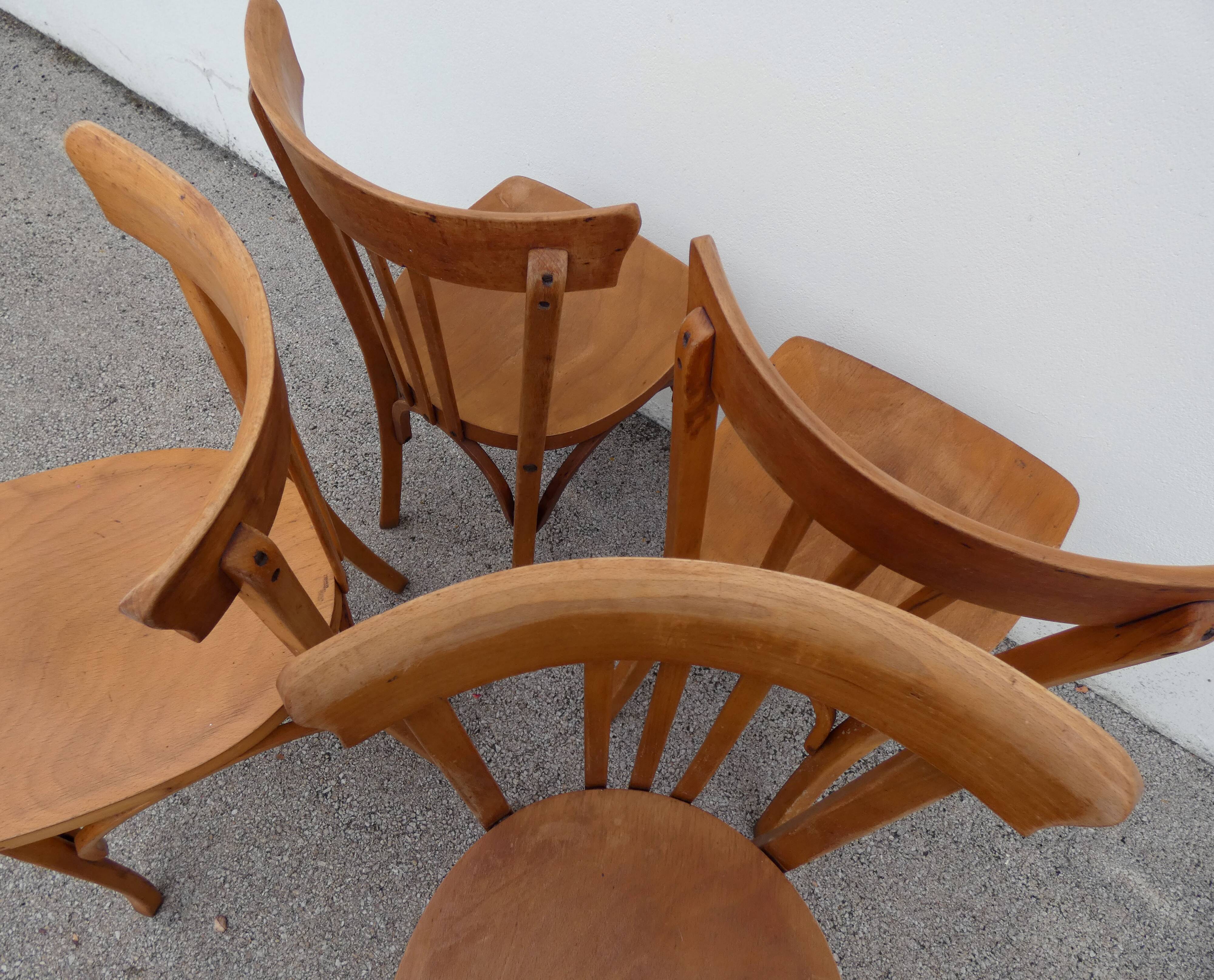 4 old vintage Luterma bistro chairs