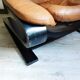 Chair Scandinavian tawny leather and curved wood