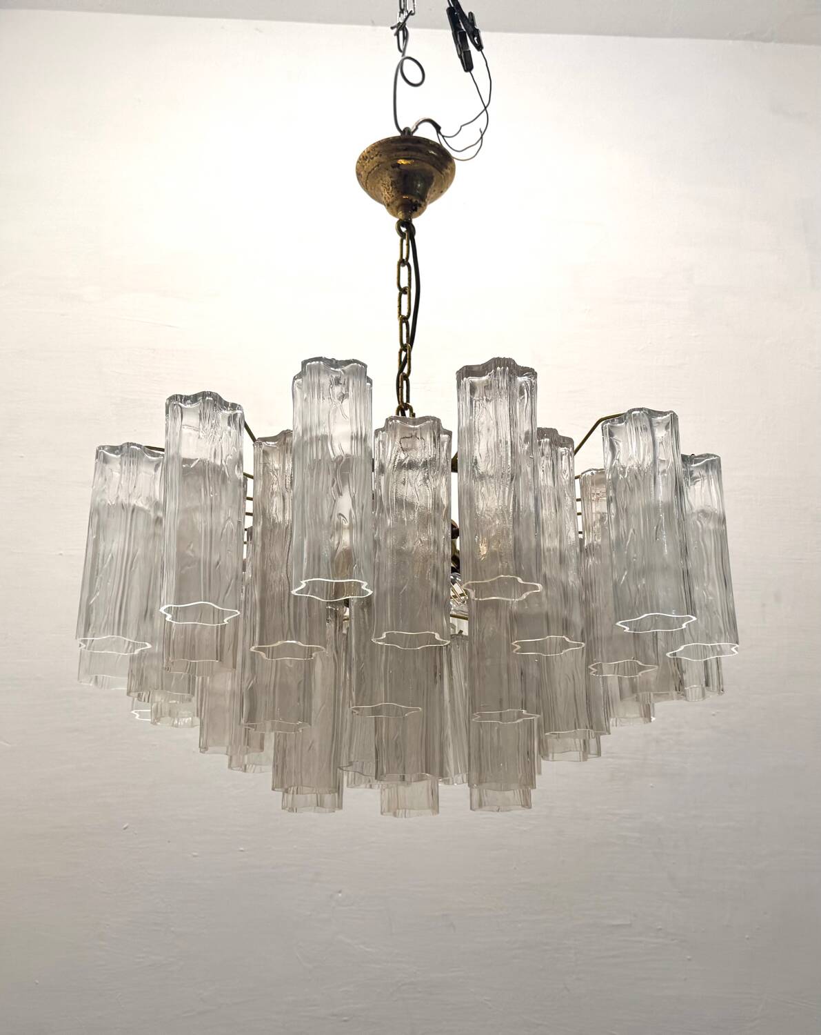 Chandelier en verre de Murano Tronchi des années 1970