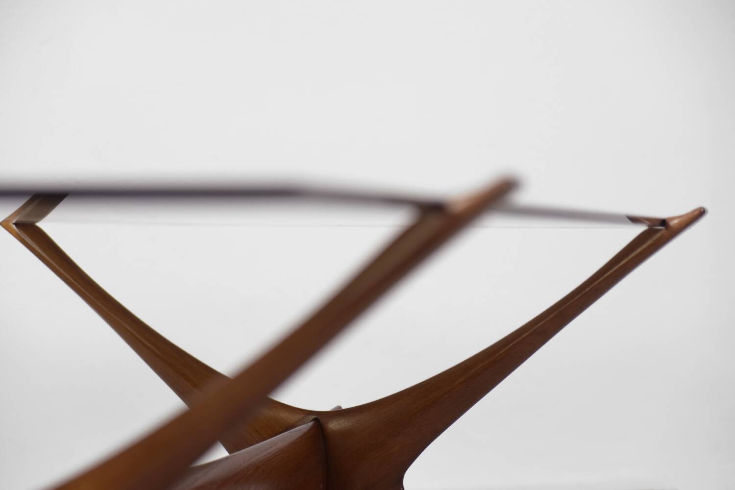 Vintage Mid-Century Scandinavian Modern Glass & Walnut Condor Coffee Table